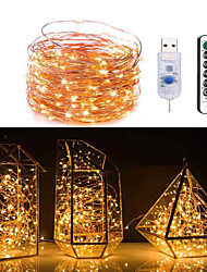 cheap -1pcs Copper Wire LED String Light 13K Remote Control USB 5M 50LED for Christmas Festival Wedding Party Garland Decor Fairy Lights