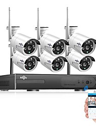 cheap -Hiseeu 8CH Wireless CCTV Camera System 6pcs 3mp WiFi IP Camera Outdoor Waterproof Home Security Video Surveillance System NVR kit APP Remote Viewing Day Night Smart IR-Cut
