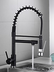 cheap -Kitchen Faucet - Two Handles Two Holes Electroplated Pull-Out / ­Pull-Down / Tall / ­High Arc Centerset Contemporary Kitchen Taps