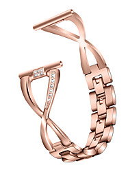 voordelige -1 pcs Slimme horlogeband voor Fitbit Versa 2 / Versa / Versa Lite Roestvrij staal Smartwatch Band Bling Diamant sieraden armband Vervanging Polsbandje