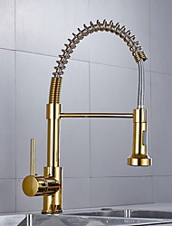 cheap -Kitchen faucet - Single Handle One Hole Electroplated Pull-out / Pull-down / Tall / High Arc Centerset Contemporary Kitchen Taps