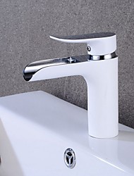 Bathroom Sink Faucet Waterfall Chrome Black Centerset Single