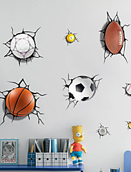 cheap -3D Balls Broken Wall Sticker Football Basketball Home Decals Window Stickers Boys Room Living Room Sports Decor Mural 50*70cm Wall Stickers for bedroom living room