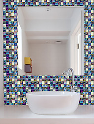 cheap -Mosaic Wall Tile Peel And Stick Self Adhesive Backsplash DIY Kitchen Bathroom Home Wall Sticker PVC 3D 18Pcs 10*10cm