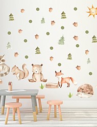 cheap -Animals Floral Botanical Nursery Decoration Holiday Wall Decal Wall Stickers 53*27cm For Living Room Bedroom Kids Room
