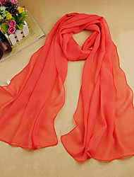 cheap -Women&#039;s Chiffon Scarf Daily Date Dress Red Pink Scarf Solid Colored / Work / Basic / Fall / Winter / Spring