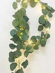 cheap -2M Artificial Dark Green Eucalyptus Garland Fairy String Leaves Vine Fake Vines Rattan Artificial Plants Ivy Wreath Wall Decor Wedding Decoration