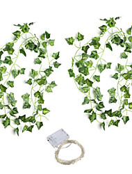 cheap -30LED 2*210cm Simulation Rattan Wall Hanging Ornament Artificial Plants Creeper Vine Plastic Green Leaf Ivy DIY Wedding Garland Decor