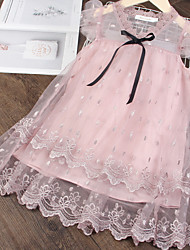 cheap -Kids Little Girls&#039; Dress Polka Dot Pink Gray Dresses