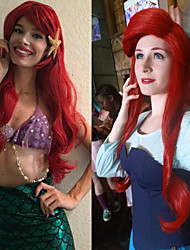 cheap -Cosplay Ariel Merida Cosplay Wigs Women&#039;s Asymmetrical 28 inch Heat Resistant Fiber Curly Red Adults&#039; Anime Wig