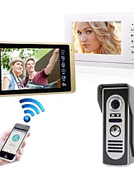 cheap -Wired &amp;amp;amp; Wireless 7 inch Hands-free 1024*600 Pixel One to Two video doorphone