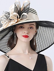 cheap -Vintage Style Fashion Tulle / Organza Hats / Headwear with Bowknot / Flower / Trim 1 PC Wedding / Valentine&#039;s Day / Valentine Headpiece