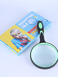 cheap -Portable 10x magnifier 100mm rubber handle magnifier eyepiece Gift Toys Educational Handheld Magnifier Children Loupa Magnifying Glass 100mm Lens Reading Glasses with Plastic Handle