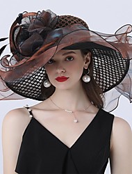 cheap -Vintage Style Fashion Tulle / Organza Hats / Headwear with Bowknot / Flower / Trim 1 PC Wedding / Outdoor / Horse Race Headpiece