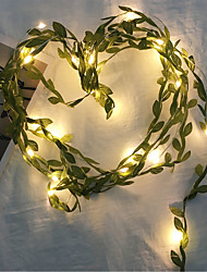 cheap -Garland String Lights Outdoor Wedding Decoration Green Leaves Fairy Lights LED Copper Wire Artificial Plants Lights for Wedding Christmas Home Party Decoration(without battery)