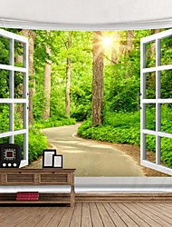 cheap -Window Landscape Wall Tapestry Art Decor Blanket Curtain Picnic Tablecloth Hanging Home Bedroom Living Room Dorm Decoration Polyester Forest