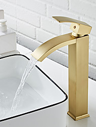 cheap -Bathroom Sink Faucet - Waterfall Painted Finishes Centerset Single Handle One HoleBath Taps