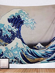 cheap -Kanagawa Wave Ukiyo-e Wall Tapestry Art Decor Blanket Curtain Hanging Home Bedroom Living Room Decoration Japanese Painting Style