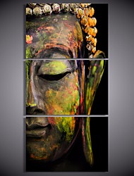 cheap -3 Panels Wall Art Canvas Prints Posters Painting Artwork Picture Buddhism Buddha Home Decoration Décor Rolled Canvas With Stretched Frame