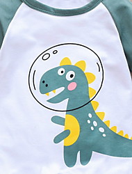 baratos -bebê Para Meninos Básico Estampa Colorida Patchwork Manga Longa Longo Vestido Amarelo