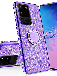 cheap -Phone Case For Huawei Back Cover HUAWEI P40 HUAWEI P40 Pro Plating Ring Holder Glitter Shine TPU Metal