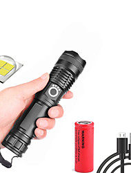 cheap -xhp50 LED Flashlights / Torch Waterproof 3000 lm LED LED 1 Emitters 5 Mode with Batteries with Battery and USB Cable Waterproof Professional Durable Creepy Camping / Hiking / Caving Everyday Use