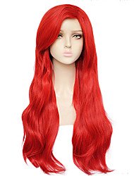 cheap -Ariel Cosplay Wigs Women&#039;s Side bangs 26 inch Heat Resistant Fiber Wavy Red Adults&#039; Anime Wig
