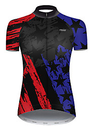 cheap -21Grams® Women&#039;s Short Sleeve Cycling Jersey American / USA National Flag Bike Jersey Top Mountain Bike MTB Road Bike Cycling Red Blue Polyester Breathable Ultraviolet Resistant Quick Dry Sports