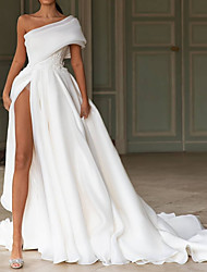 short white dress with train