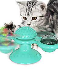 cheap -Cat Teasers Interactive Toy Rotating Toy Cat Toys Set Windmill Interactive Cat Toys Fun Cat Toys Cat Kitten 1 set Round Pet Friendly Massage Pet Exercise with Light Catnip Ball Plastic Gift Pet Toy
