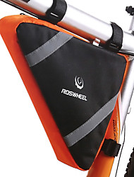 cheap -2.6 L Bike Frame Bag Top Tube Triangle Bag Multifunctional Reflective Waterproof Bike Bag Terylene Bicycle Bag Cycle Bag Similar Size Phones Outdoor Exercise