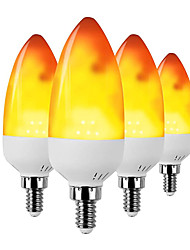 cheap -4pcs C35 3W LED Flame Flickering Corn Light E14 3 Modes Fire Light Torch Flame Effect Lamp Bulbs C35 for KTV Christmas Decoration Home Bedroom Aisle Wall Lamp