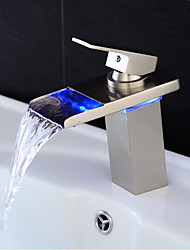 cheap -Bathroom Sink Faucet - LED Stainless Steel Vessel Single Handle One HoleBath Taps