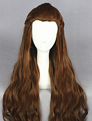 cheap -Cosplay Wig Tauriel Hobbits Straight Cosplay Asymmetrical Wig Very Long Brown Synthetic Hair 32 inch Women‘s Anime Fashionable Design Cosplay Brown