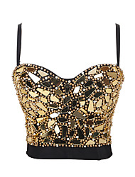 cheap -Exotic Dancewear Vest Beading Paillette Women&#039;s Performance Theme Party Sleeveless Polyester