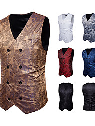 cheap -Plague Doctor Gothic Vintage Punk &amp; Gothic Victorian Steampunk Masquerade Vest Waistcoat Outerwear Men&#039;s Adults&#039; Jacquard Polyester Costume Golden / Blue / Gray Vintage Cosplay Event / Party