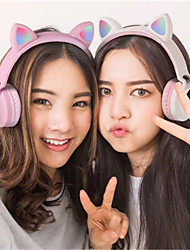 cheap -LED Cat Ear Headphones Bluetooth 5.0 kids Headset Support TF Card 3.5mm Plug With Mic  Earbuds
