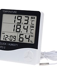 cheap -LCD Digital Temperature Humidity Meter Home Indoor Outdoor hygrometer thermometer Weather Station with Clock