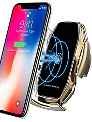 cheap -Smart Sensor Car Phone Holder Fast Charging Wireless Chargers Infrared Sensor Automati Clamping Fast Charging Phone Holder Mount Car Charger For iPhone Huawei Samsung