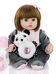 cheap -KEIUMI 18 inch Reborn Doll Baby &amp; Toddler Toy Reborn Toddler Doll Baby Girl Gift Cute Lovely Parent-Child Interaction Tipped and Sealed Nails Half Silicone and Cloth Body with Clothes and Accessories