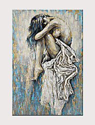 cheap -Oil Painting Hand Painted Vertical Abstract Nude Modern Rolled Canvas (No Frame)