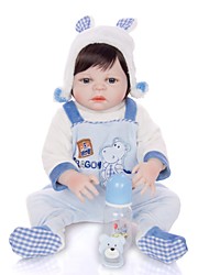 cheap -KEIUMI 22 inch Reborn Doll Baby &amp; Toddler Toy Reborn Toddler Doll Baby Boy Gift Cute Lovely Parent-Child Interaction Tipped and Sealed Nails Full Body Silicone 23D52-C219 with Clothes and Accessories