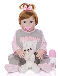 cheap -KEIUMI 22 inch Reborn Doll Baby &amp; Toddler Toy Reborn Toddler Doll Baby Girl Gift Cute Washable Lovely Parent-Child Interaction Full Body Silicone D282-C95-H74-T19 with Clothes and Accessories for