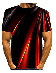 cheap -Men&#039;s Tee T shirt Tee Shirt Graphic Round Neck Party Street 3D Print Print Short Sleeve Tops Basic Casual Fashion Big and Tall Rainbow