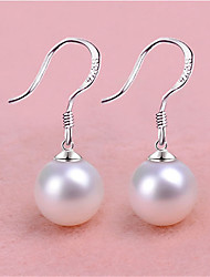 cheap -1 Pair Hoop Earrings Earrings For Women&#039;s Street Gift Date Imitation Pearl Copper Silver-Plated Classic Fashion