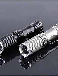 cheap -LED Flashlights / Torch 600 lm LED LED 1 Emitters 1 Mode Camping / Hiking / Caving Everyday Use Police / Military Golden Silver Black / Aluminum Alloy