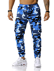 cheap -Men&#039;s Tactical Cargo Trousers Full Length Pants Micro-elastic Camouflage Mid Waist Loose Blue Orange Light gray Red S M L XL XXL / Fall / Spring
