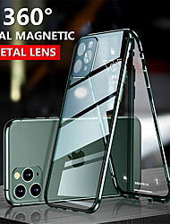cheap -Magnetic Adsorption Tempered Glass Double Sided Case with Camera Lens Protector for iPhone 13 12 11 Pro Max XS XR Max 7 8 PLUS Coque 360 Protective Phone Case
