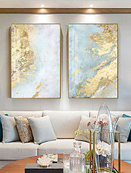 cheap -Oil Painting 100% Handmade Hand Painted Wall Art On Canvas Abstract Modern Golden Blue Marble Texture Home Decoration Decor Rolled Canvas No Frame Unstretched
