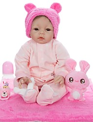 cheap -KEIUMI 22 inch Reborn Doll Baby &amp; Toddler Toy Reborn Toddler Doll Baby Girl Gift Cute Lovely Parent-Child Interaction Tipped and Sealed Nails Half Silicone and Cloth Body with Clothes and Accessories